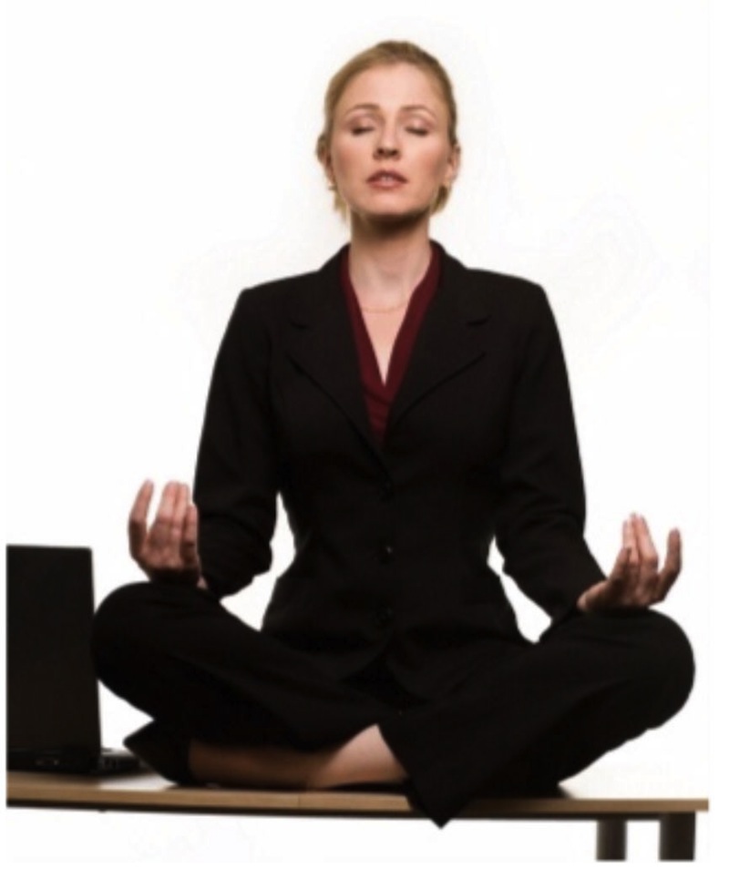 meditating business woman suit career job