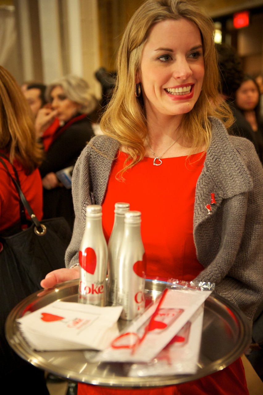Diet Coke backstage at The Heart Truths Red Dress Collection 2010