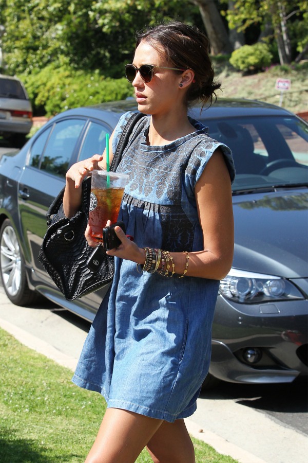 Jessica Alba Denim Dress 2