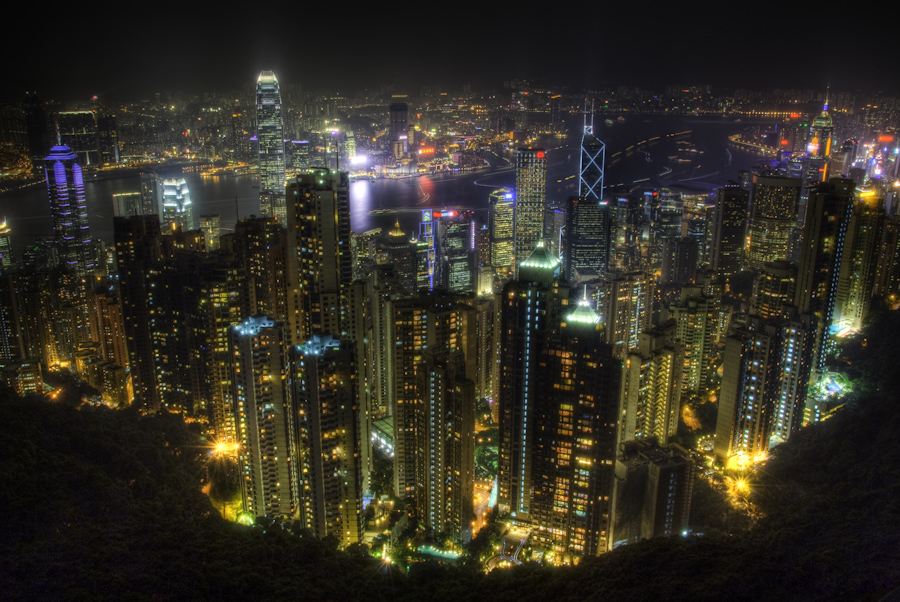 view from Victoria Peak at night