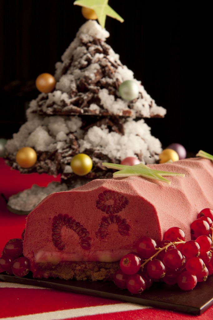 SweetSpot Christmas Wild Rasberry Lemon Log Cake
