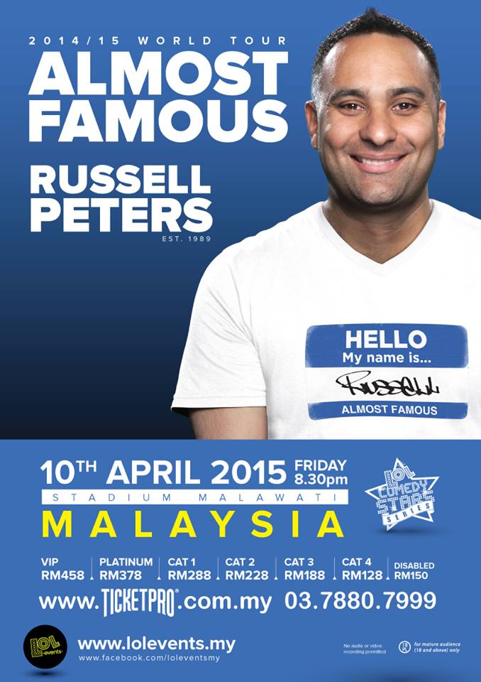 Russell Peters Almost Famous World Tour Malaysia