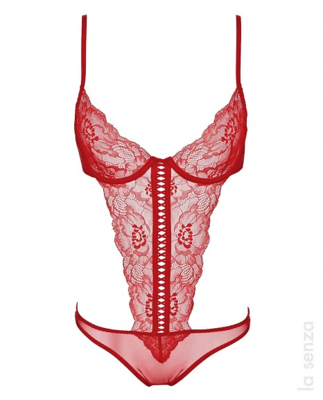 La Senze lacy red teddy