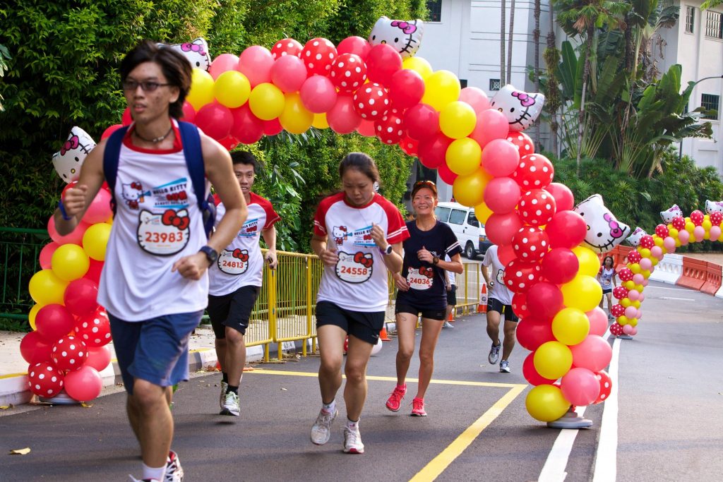 Runners at the Hello Kitty Run Singapore 2014