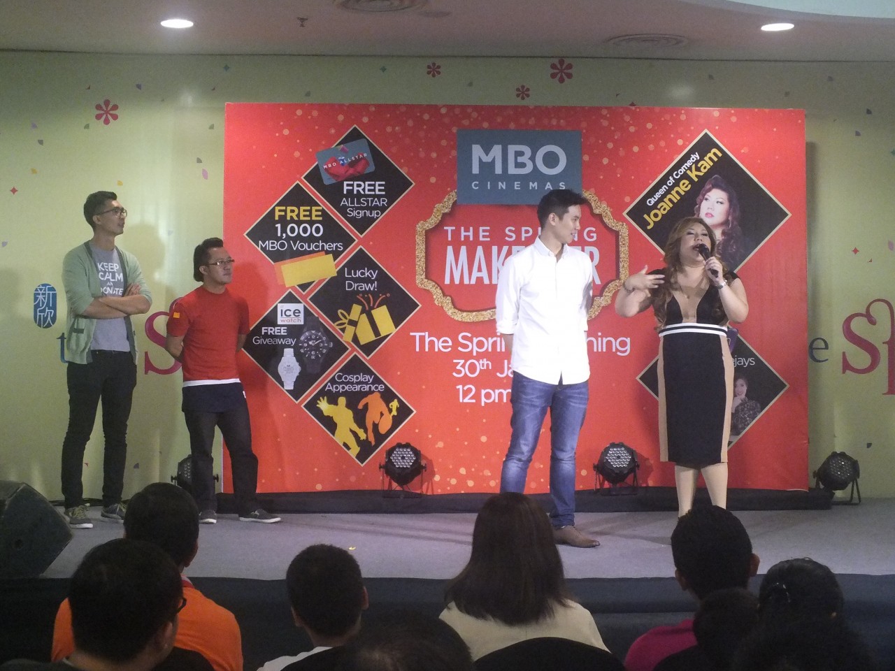 MBO Spring Makeover_Comedian Joanne Kam Poh Poh entertaining the crowd at the festivities