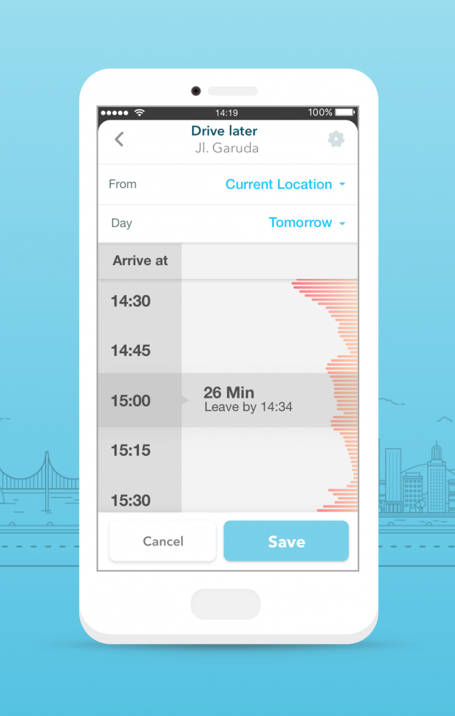 Waze Planned Drives Screen on iOS English Malaysia