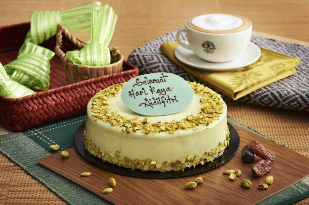 Chocolate Pistachio Mousseline Cake Whole