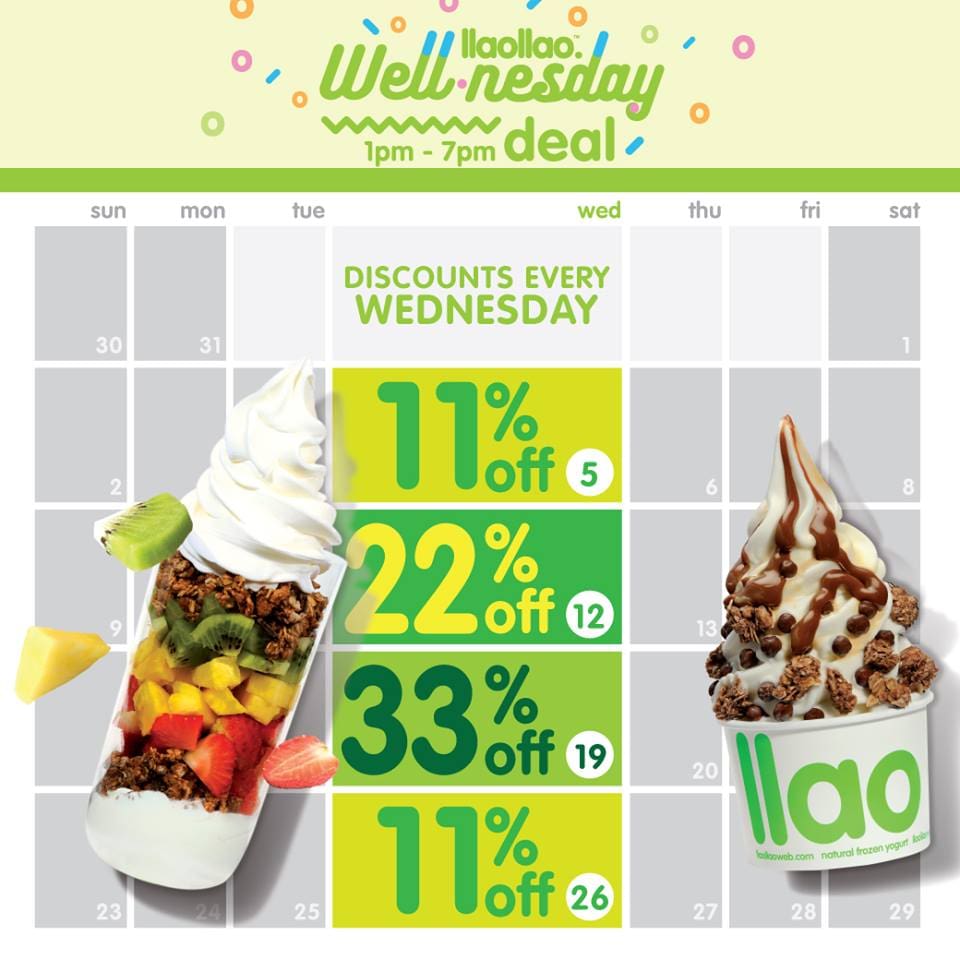 With a minimum purchase of a medium cup, consumers can enjoy up to 33% discount under the Well-nesday campaign