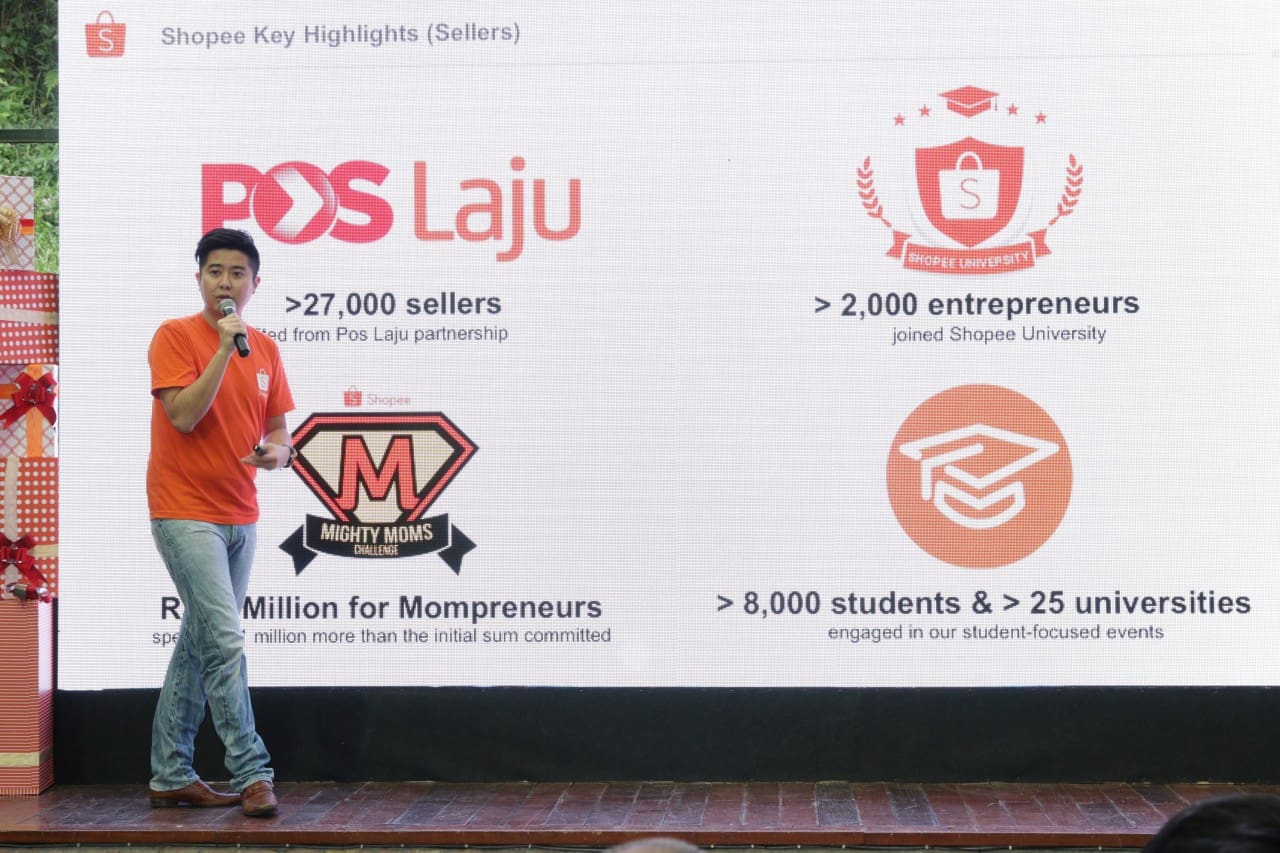 Shopee Regional Managing Director, Ian Ho, presenting Shopee Key Highlights during the event.