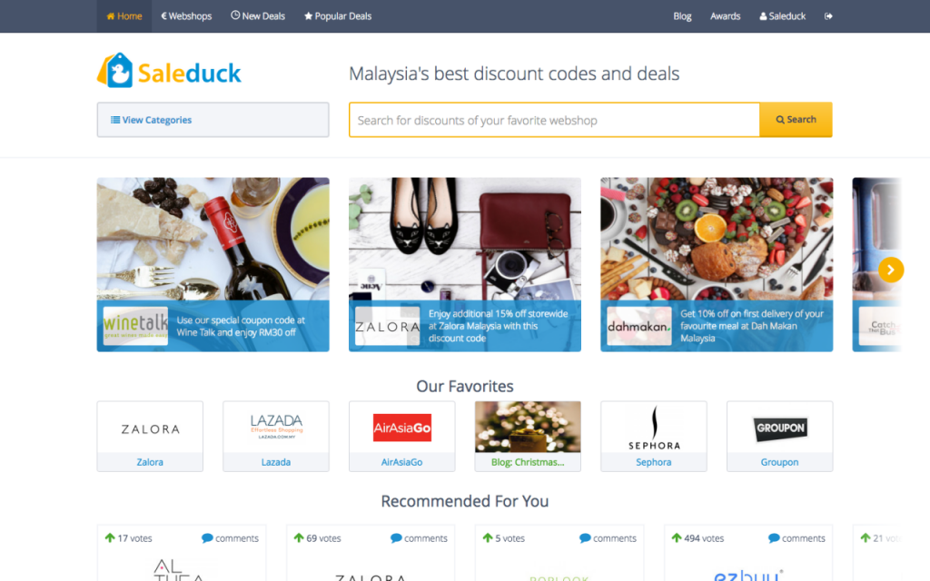 Saleduck Webpage