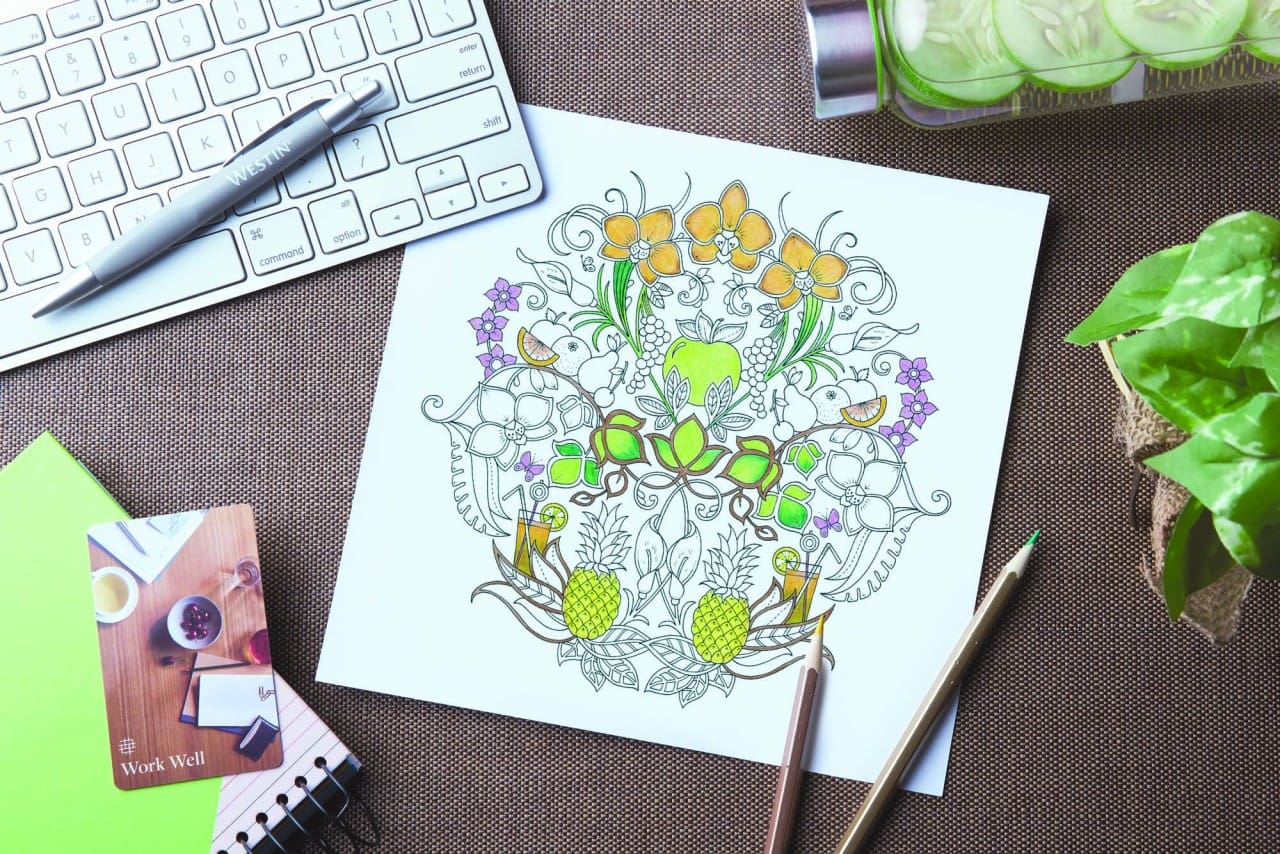 Westin partners Johanna Basford - Bespoke Coloring Sheet - Work Well