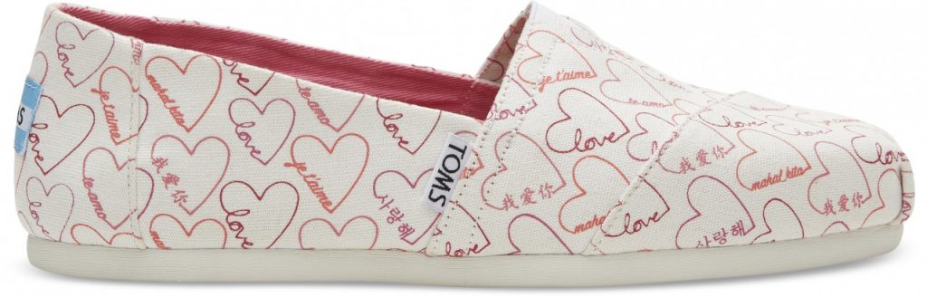 TOMS Pink Love Languages Women's Classics side