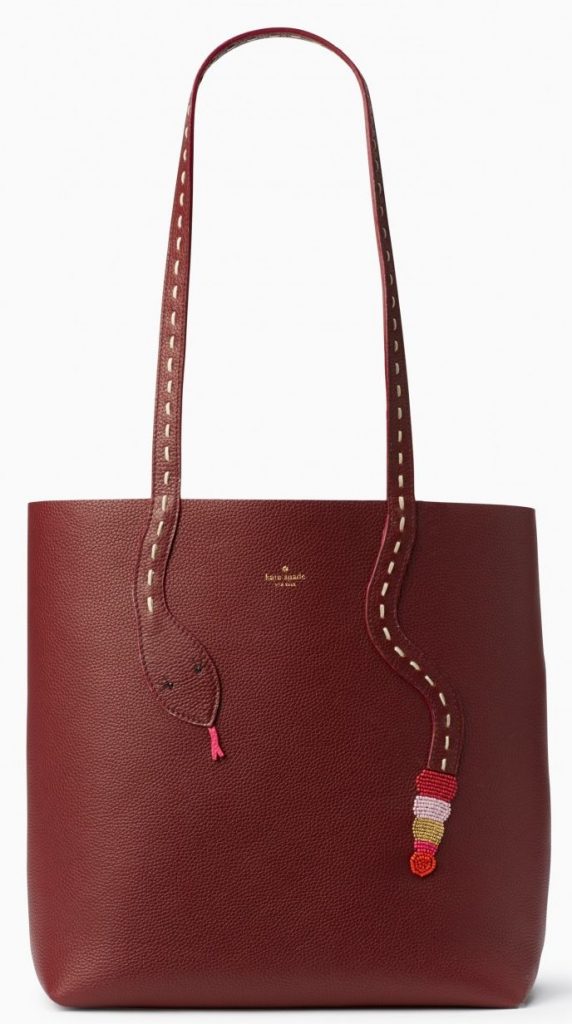 SNAKE LEATHER APPLIQUE TOTE e1493220870886