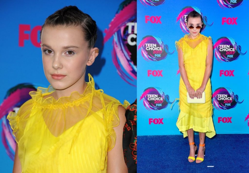 Millie Bobby Brown Yellow Dress Teen Choice Awards 2017