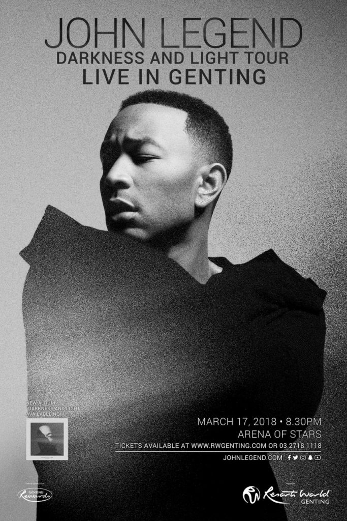 Poster John Legend Darkness And Light World Tour Live In Genting